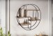 Wandregal Holz Metall 70x70x18 cm Hängeregal Regal Rund Massiv Modern