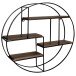 Wandregal Holz Metall 70x70x18 cm Hängeregal Regal Rund Massiv Modern