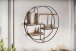 Wandregal Holz Metall 70x70x18 cm Hängeregal Regal Rund Massiv Modern