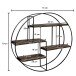 Wandregal Holz Metall 70x70x18 cm Hängeregal Regal Rund Massiv Modern