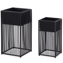 Blumentopf 2er Set Metall Pflanzenkübel Schwarz...