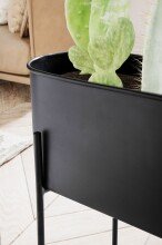 Pflanzgefäß 51x65x22 cm Metall Pflanzenkübel Schwarz Blumentopf Indoor