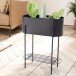 Pflanzgefäß 51x65x22 cm Metall Pflanzenkübel Schwarz Blumentopf Indoor