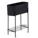 Pflanzgefäß 51x65x22 cm Metall Pflanzenkübel Schwarz Blumentopf Indoor