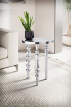 Beistelltisch Metall Silber Sofatisch 44x44x63 cm...