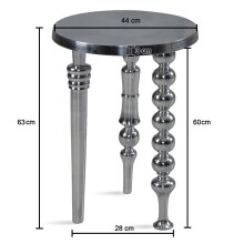 Beistelltisch Metall Silber Sofatisch 44x44x63 cm Wohnzimmertisch Rund