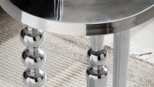 Beistelltisch Metall Silber Sofatisch 44x44x63 cm Wohnzimmertisch Rund
