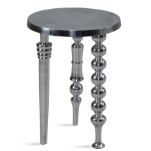 Beistelltisch Metall Silber Sofatisch 44x44x63 cm Wohnzimmertisch Rund