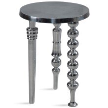 Beistelltisch Metall Silber Sofatisch 44x44x63 cm Wohnzimmertisch Rund