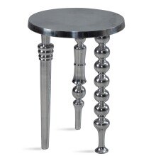 Beistelltisch Metall Silber Sofatisch 44x44x63 cm Wohnzimmertisch Rund