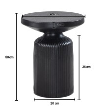 Beistelltisch Metall Schwarz Sofatisch 40x40x50cm Wohnzimmertisch Rund