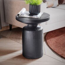 Beistelltisch Metall Schwarz Sofatisch 40x40x50cm Wohnzimmertisch Rund