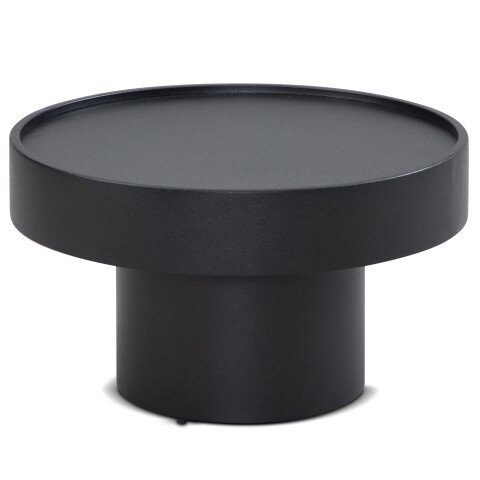 Couchtisch Pilzform Metall Schwarz 60x60x36 cm Wohnzimmertisch Rund