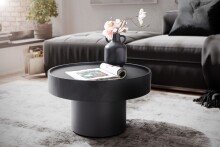 Couchtisch Pilzform Metall Schwarz 60x60x36 cm Wohnzimmertisch Rund