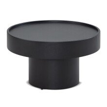 Couchtisch Pilzform Metall Schwarz 60x60x36 cm Wohnzimmertisch Rund