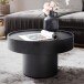Couchtisch Pilzform Metall Schwarz 60x60x36 cm Wohnzimmertisch Rund