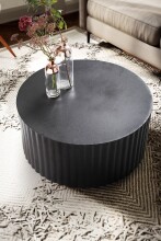 Couchtisch Sofatisch Metall Schwarz 67x67x31 cm Wohnzimmertisch Rund