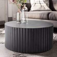 Couchtisch Sofatisch Metall Schwarz 67x67x31 cm Wohnzimmertisch Rund