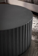 Couchtisch Sofatisch Metall Schwarz 67x67x31 cm Wohnzimmertisch Rund