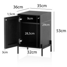 Nachttisch Nachtkommode Boxspringbett Massivholz Steinoptik 35x53x36 cm