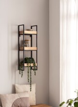 Wandregal 27x77x18 cm Massivholz Metall Hängeregal Regal Industrial