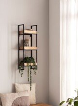 Wandregal 27x77x18 cm Massivholz Metall Hängeregal Regal Industrial