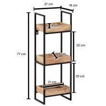 Wandregal 27x77x18 cm Massivholz Metall Hängeregal Regal Industrial