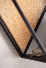 Wandregal 60x52x20 cm Massivholz Metall Hängeregal Regal Sechseckig