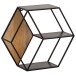 Wandregal 60x52x20 cm Massivholz Metall Hängeregal Regal Sechseckig