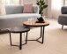 Couchtisch 2er Set Rund Holz / Steinoptik Wohnzimmertisch Satztisch