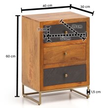 Nachttisch Boxspringbett Massivholz Steinoptik 40x60x30 cm Nachtkommode