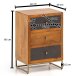 Nachttisch Boxspringbett Massivholz Steinoptik 40x60x30 cm Nachtkommode