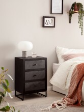 Nachttisch Boxspringbett Massivholz Steinoptik 40x60x30 cm Nachtkommode