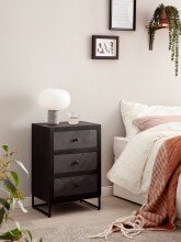 Nachttisch Boxspringbett Massivholz Steinoptik 40x60x30 cm Nachtkommode