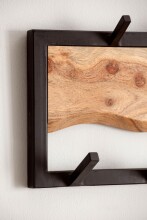 Wandgarderobe Hakenleiste Massivholz 80 cm Garderobe Flur Metall Modern