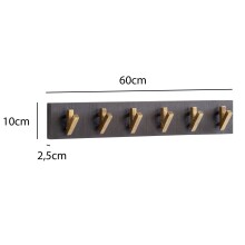 Wandgarderobe Hakenleiste Holz Massivholz 60 cm Garderobe Flur Schwarz