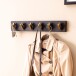 Wandgarderobe Hakenleiste Holz Massivholz 60 cm Garderobe Flur Schwarz