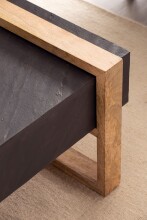Couchtisch Steinoptik Massivholz 105x66x40 cm Sofatisch Wohnzimmertisch