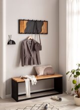 Wandgarderobe Hakenleiste Steinoptik 80 cm Garderobe Flur Holz Modern
