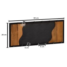 Wandgarderobe Hakenleiste Steinoptik 80 cm Garderobe Flur Holz Modern