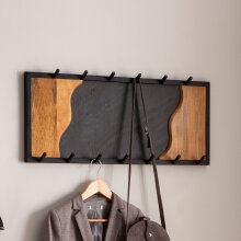 Wandgarderobe Hakenleiste Steinoptik 80 cm Garderobe Flur Holz Modern