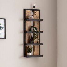 Wandregal 30x80x10 cm Massivholz Metall Hängeregal...