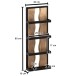 Wandregal 30x80x10 cm Massivholz Metall Hängeregal Regal Industrial