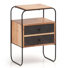 Nachttisch Boxspringbett Massivholz Steinoptik 40x60x30...