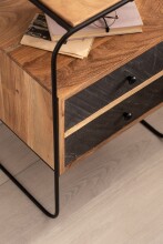 Nachttisch Boxspringbett Massivholz Steinoptik 40x60x30 cm Nachtkommode
