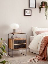 Nachttisch Boxspringbett Massivholz Steinoptik 40x60x30 cm Nachtkommode