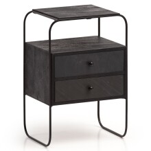 Nachttisch Boxspringbett Massivholz Steinoptik 40x60x30 cm Nachtkommode