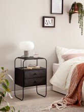 Nachttisch Boxspringbett Massivholz Steinoptik 40x60x30 cm Nachtkommode