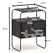Nachttisch Boxspringbett Massivholz Steinoptik 40x60x30 cm Nachtkommode