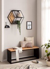 Sitzbank Holz Steinoptik 120 cm Bettbank Schlafzimmer Flurbank Modern